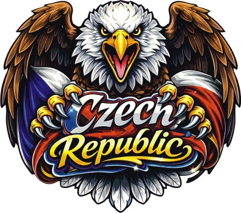 Patriotický orel s českou vlajkou