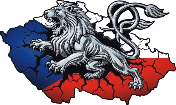 Český lev nad mapou České republiky
