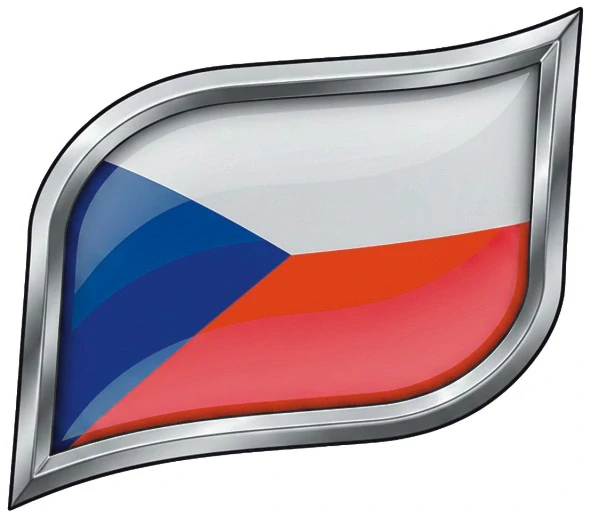 Česká vlajka v chromovaném rámečku