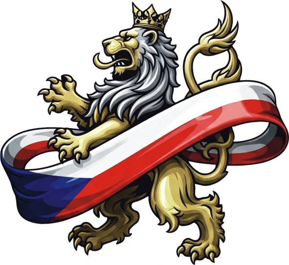 Český heraldický lev s korunou