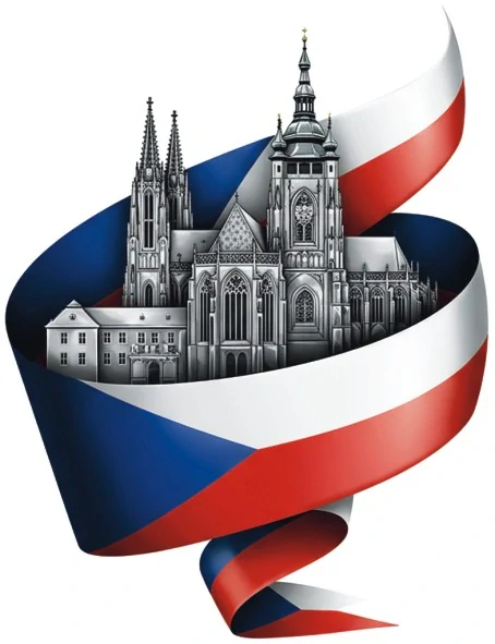 Pražský hrad v české vlajce