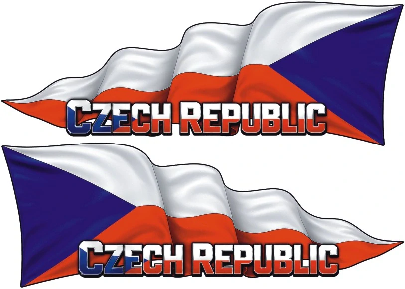 Česká vlajka s nápisem sada 2ks