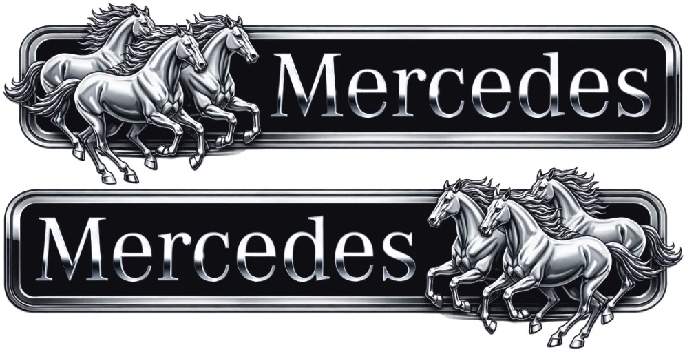 Samolepka Mercedes Silver Horses sada 2ks