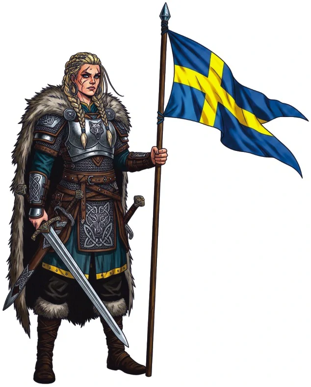 Viking Shieldmaiden Sweden samolepka