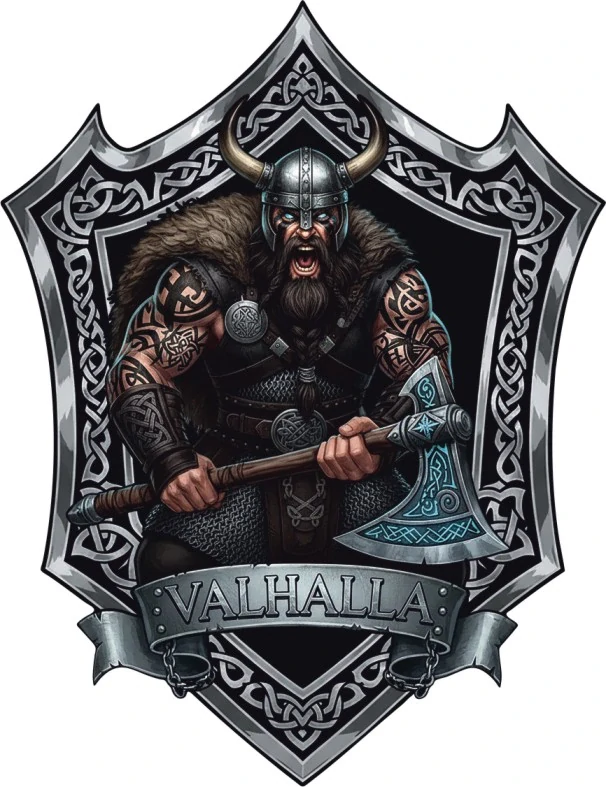 samolepka Valhalla – vikingský válečník