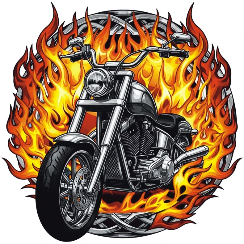 samolepka Flaming Chopper