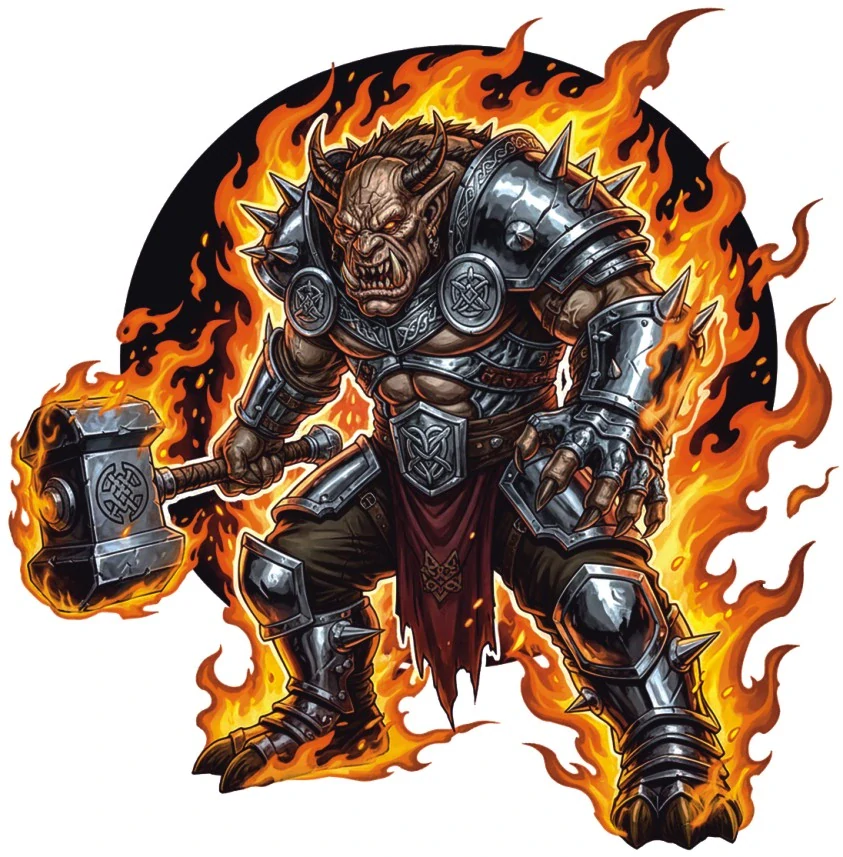 samolepka Fire Orc Warrior