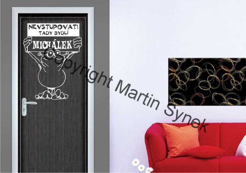 samolepka na dveře - jméno