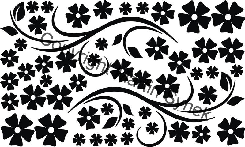 samolepka na nábytek kytky