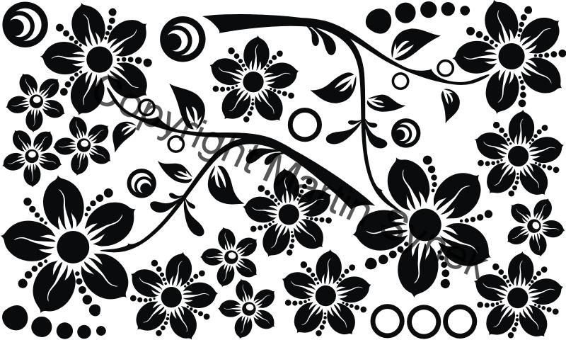 samolepka na nábytek kytky