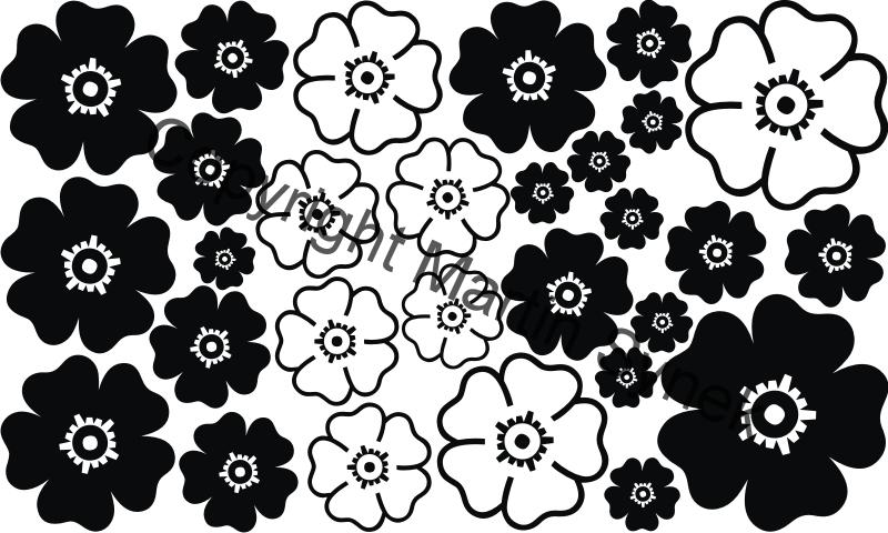 samolepka na nábytek kytky