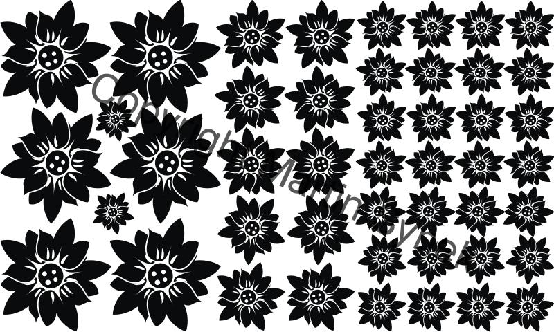 samolepka na nábytek kytky