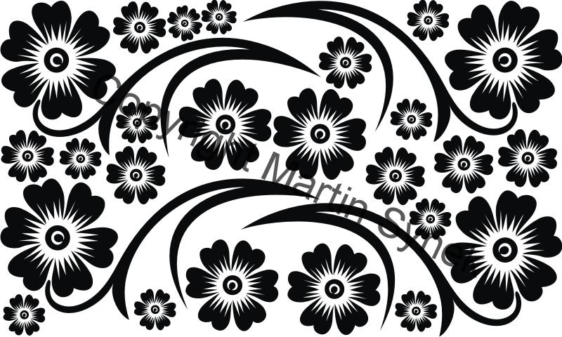 samolepka na nábytek kytky