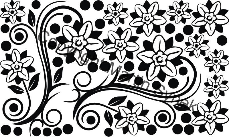 samolepka na nábytek kytky