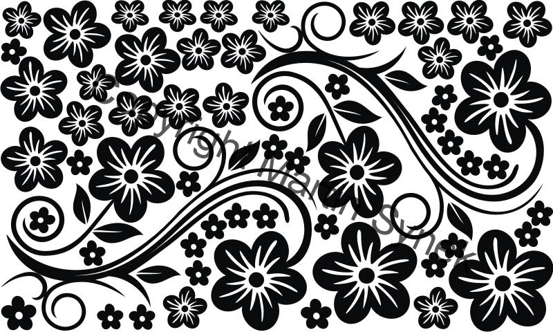 samolepka na nábytek kytky