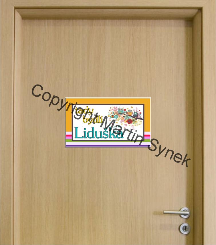 Cedulka na dveře se jménem