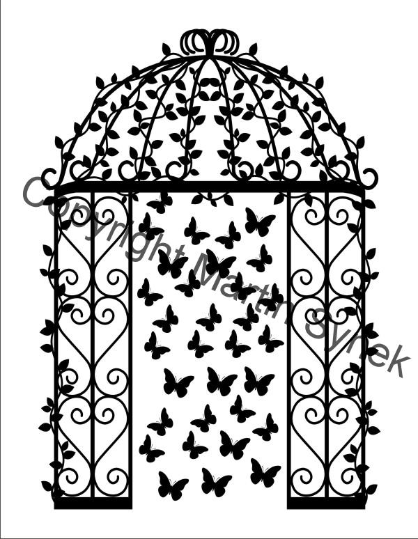 samolepka altánek s motýly