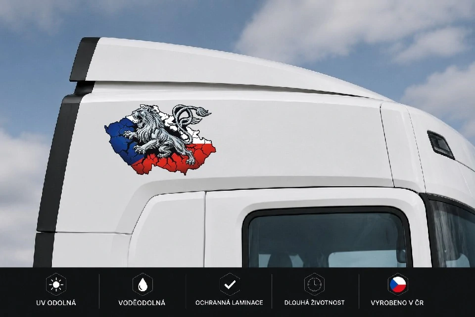 Český lev nad mapou České republiky