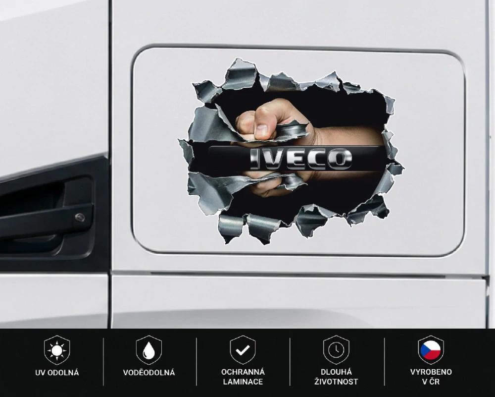 Samolepka Iveco 3D Broken Metal