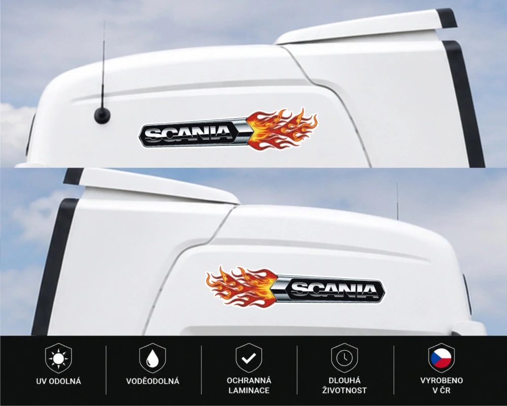 Samolepka SCANIA Fire Arrows sada 2ks