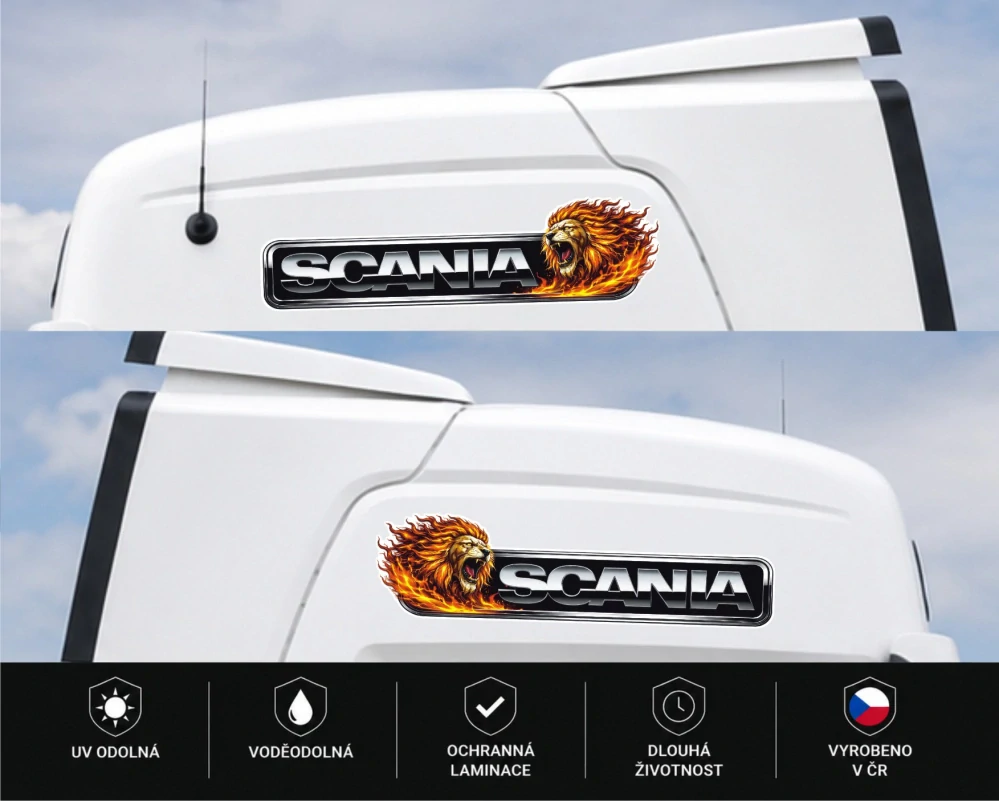 Samolepka SCANIA Fire Lion sada 2ks