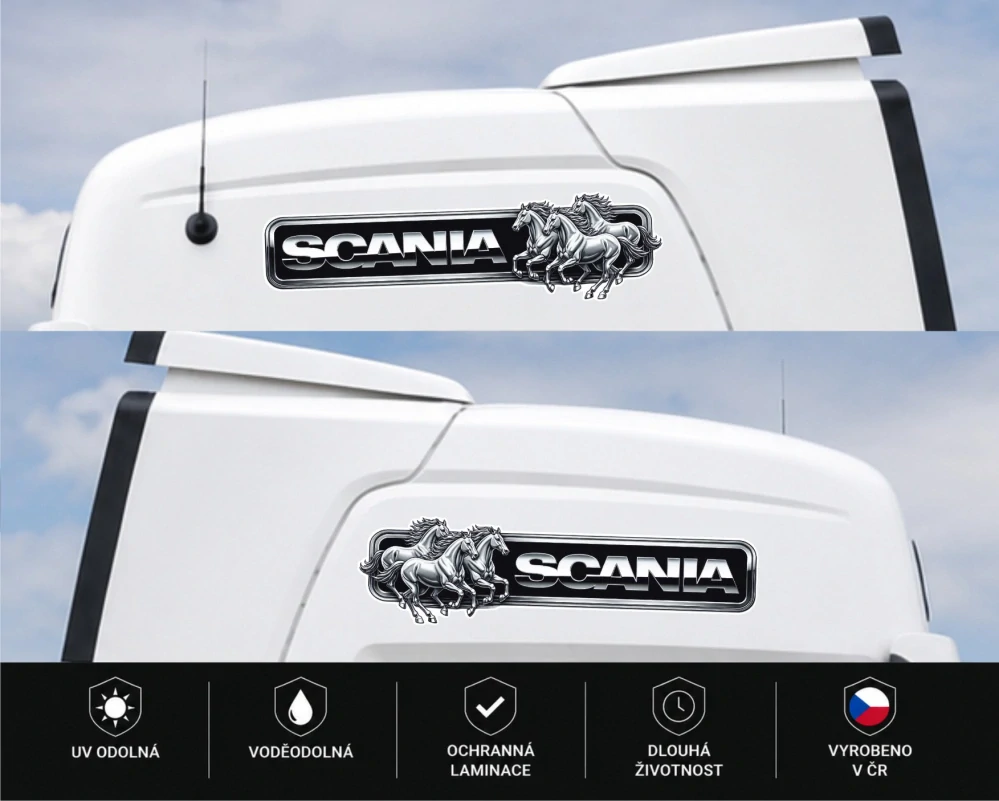 Samolepka SCANIA Silver Horses sada 2ks