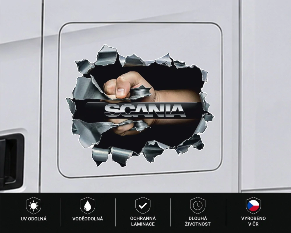 Samolepka Scania 3D Broken Metal