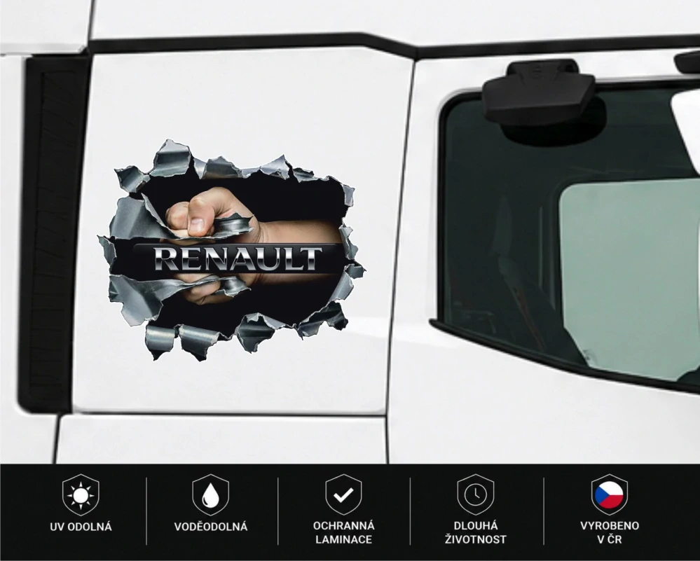 Samolepka RENAULT 3D Broken Metal