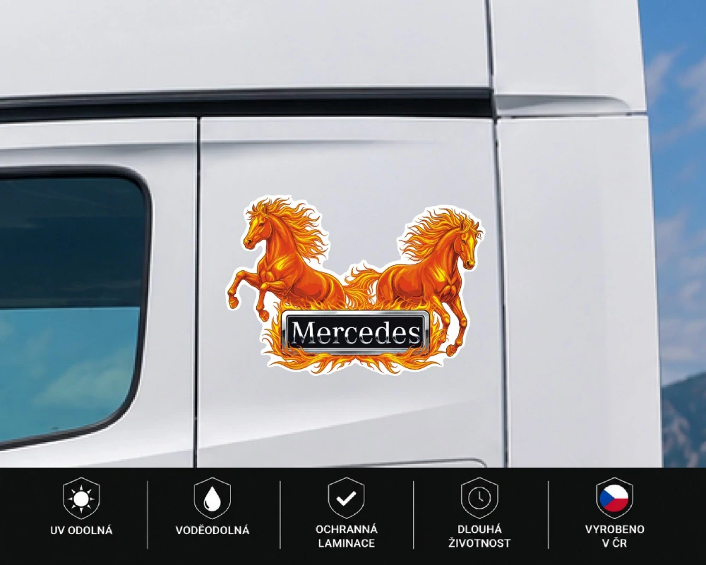 Samolepka Mercedes Fire Horses
