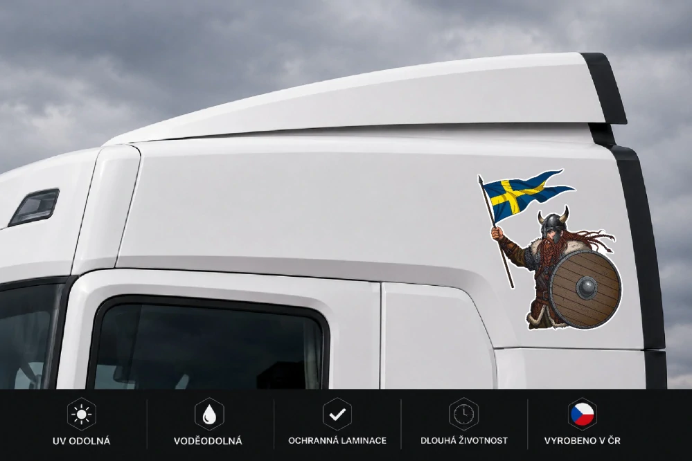 Viking Sweden – vikingský bojovník samolepka