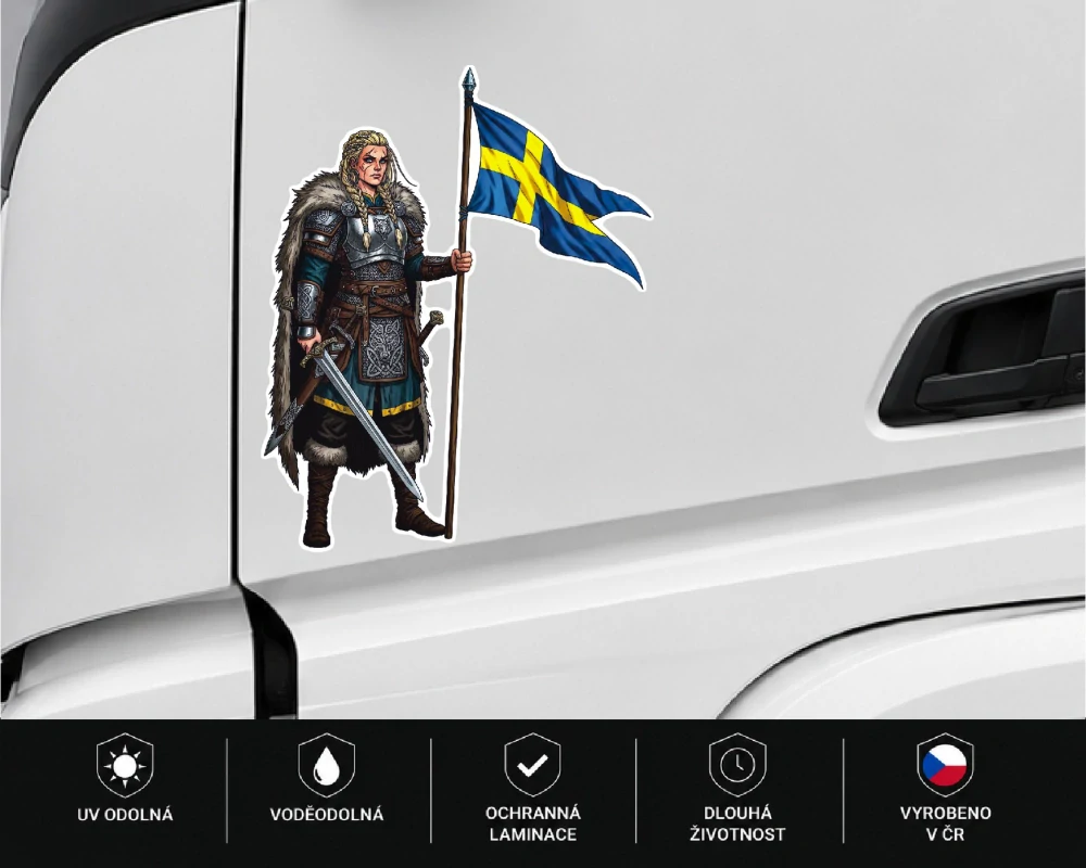 Viking Shieldmaiden Sweden samolepka