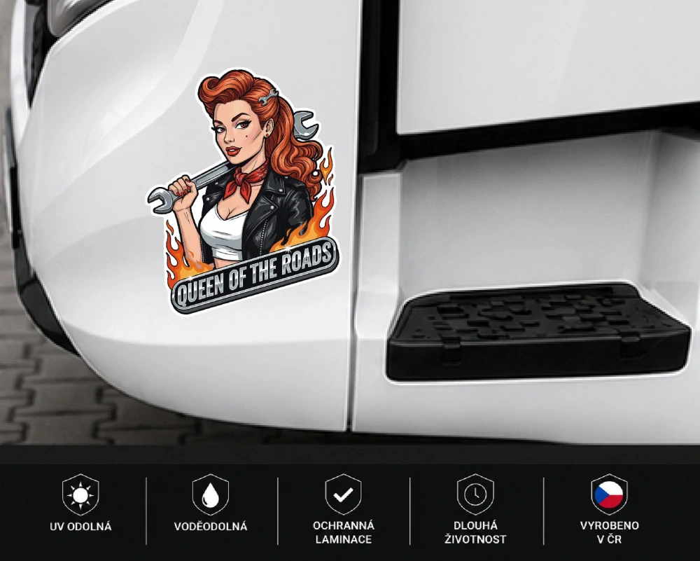 samolepka Queen of the Roads Pin-Up