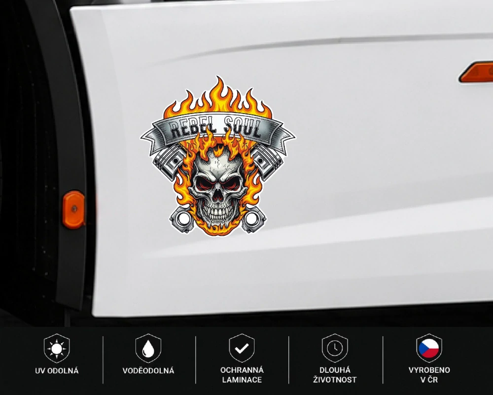 samolepka Rebel Soul Skull