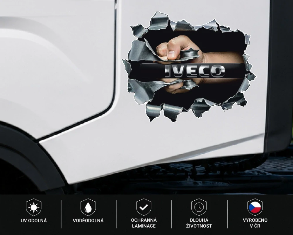 Samolepka Iveco 3D Broken Metal