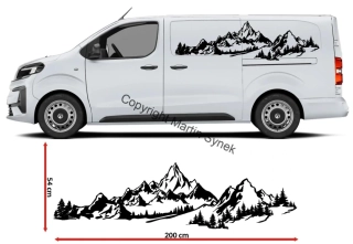 Samolepka hory na karavan