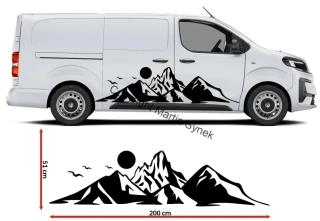 Samolepka hory na karavan