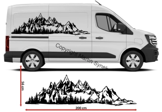 Samolepka hory na karavan