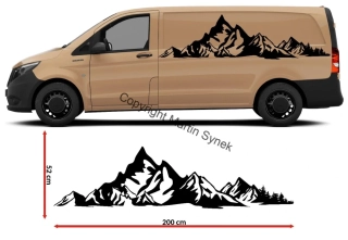 Samolepka hory na karavan