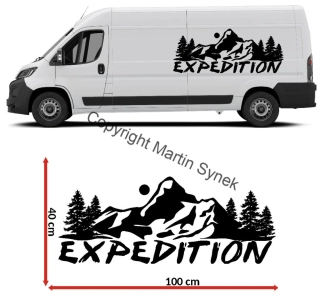 Samolepka hory na karavan