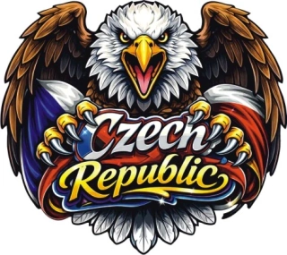 Patriotický orel s českou vlajkou
