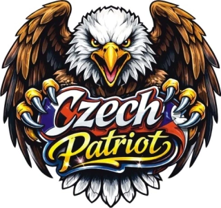 Patriotický orel s českou vlajkou