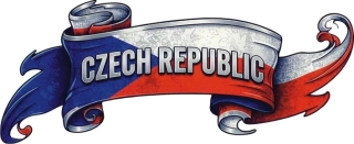 Česká vlajka s nápisem 