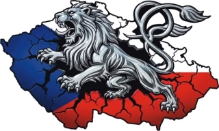 Český lev nad mapou České republiky