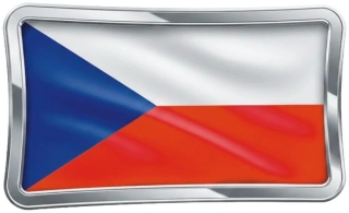 Česká vlajka v chromovaném rámečku