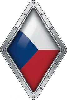 Kovový emblém s českou vlajkou
