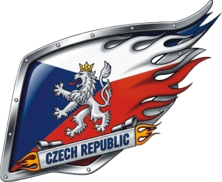 Stylizované kovové křídlo s plameny