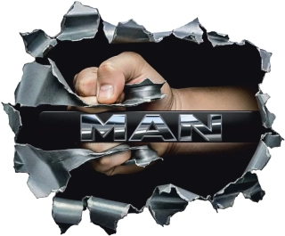 Samolepka MAN 3D Broken Metal