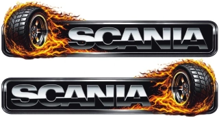 Samolepka SCANIA Fire Wheel sada 2ks