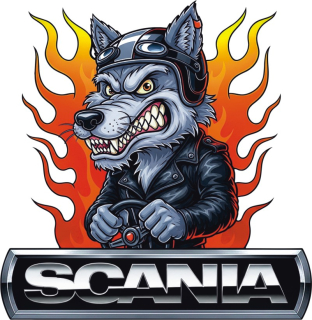 Samolepka SCANIA Crazy Wolf