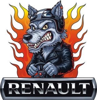 Samolepka Renault Crazy Wolf